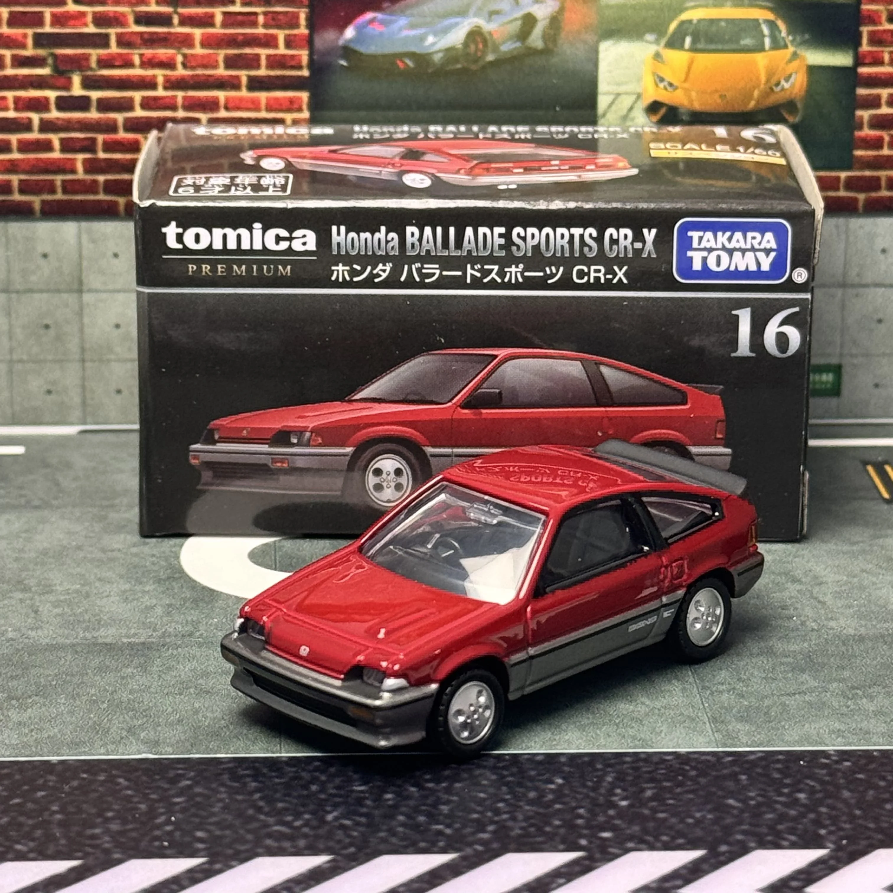 Takara Tomy Tomica Premium 16 Honda Ballade Sports CR-X Car Alloy Motor Vehicle Diecast Metal Model Kids Xmas Gift Toys for Boys