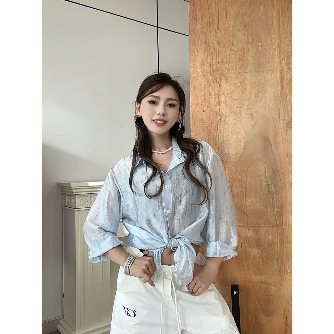 CV Dance Trendy Brand Loose  Shirt Lightweight Breathable Summer Fashionable Blouse Women's T-shirt V-neck Short Sleeve