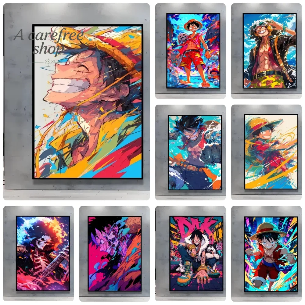 Japan Anime One Piece Luffy Zoro Canvas Painting Handmade Artwork Poster Wall Art Exquisite Gift Home Room Decor