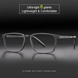 CAIDERONI Business Men's Eyeglasses Reading Glasses Women Titanium Degree Lenses Optical Myopia Customized Anti Blue Light 8815