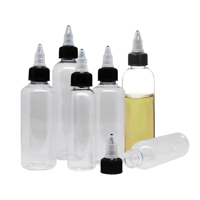 100PCS 30ml 60ml 100ml 120ml PET Empty Tattoo Ink Twist Cap Bottle Plastic Pigment Dropper Bottle Vape oil Dispensing Containers