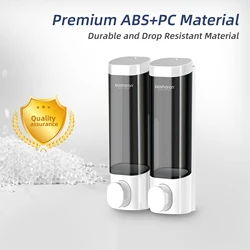 Hand Liquid soap Dispensers 300 ml*2 in 1 bottle Bosharon bathroom Manual shower Sanitizer wall mount plastic shampoo dispenser