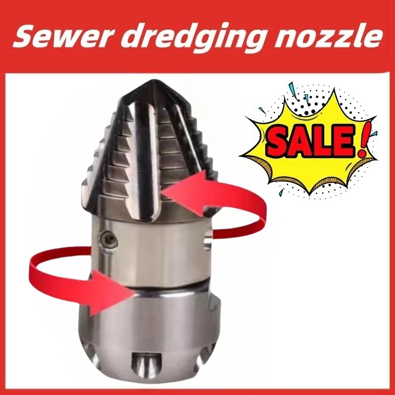 High Pressure Sewer Cleaning Nozzle, Turbine Cleaning Nozzle, Drainage Ditch Cleaning Tool, Dredging Truck, 40/70L Per Minute