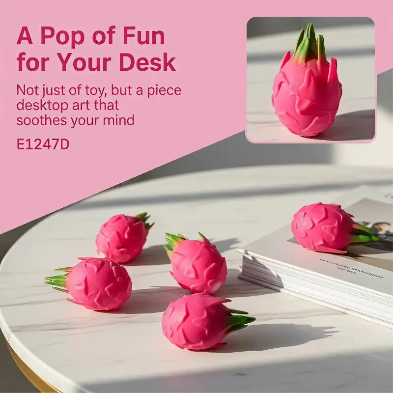 Simulation Dragon Fruit Squishy Toy Slow Rising Stress Reliever Soft Decompression Play Sensory Squeeze for Relaxation