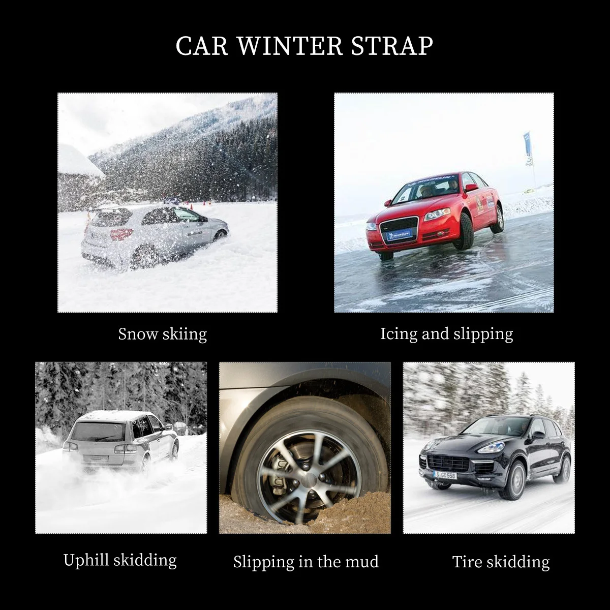 

Anti-Skid Chains For Suv Car Winter Tire Snow Ice Chain 3 Chains Balance Design Auto Tightener Wear Resistant Pad