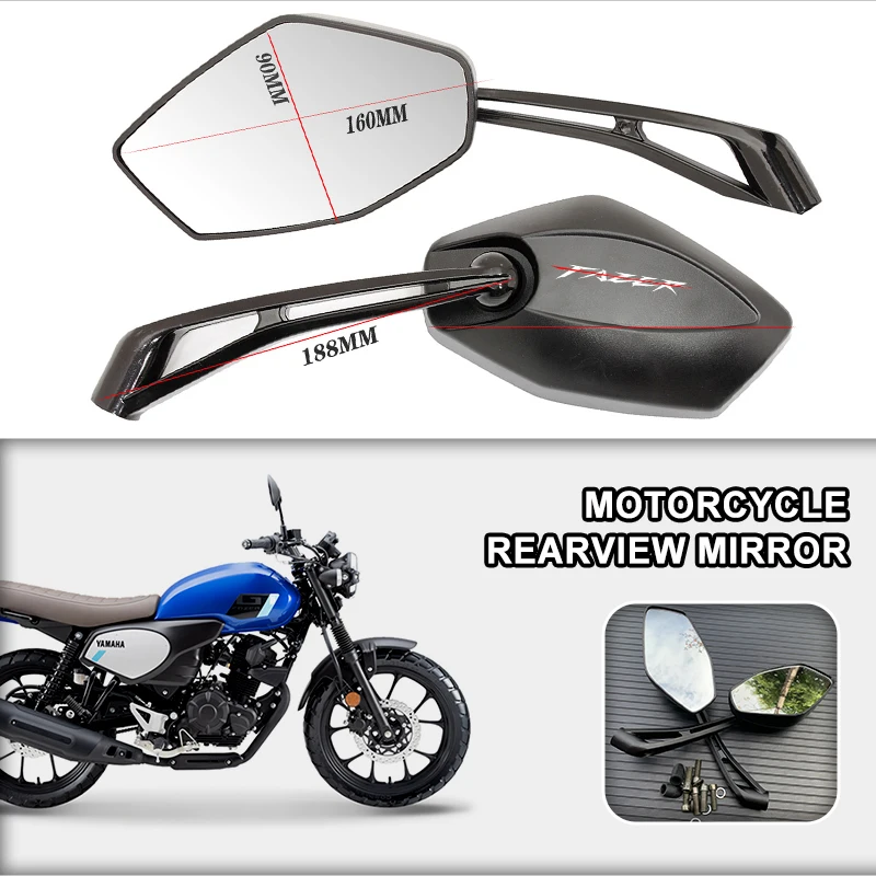 Motorcycle Rearview Mirror HD Wide-Angle 360° Rotating Handlebar Mount For Yamaha FAZER FZ6 FZ6R FZ1 FZ8 FAZER FZ750 FZR1000