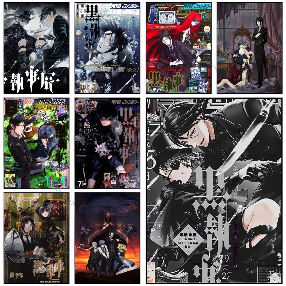 1pc Japanese Anime Black Butler Poster Good Quality Prints Vintage Room Home Bar Cafe Decor Aesthetic Art Wall Painting