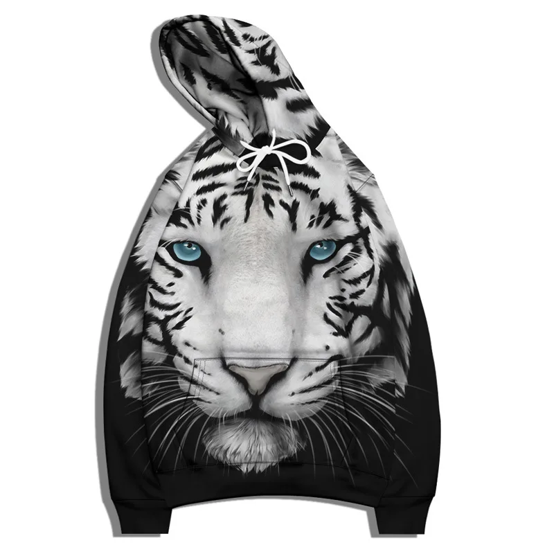 Men's Fashion Graphic Lion 3D Print Hoodie Streetwear Hoodies Long Sleeve Hooded Print Front Pocket Spring Hoodie Sweatshirt