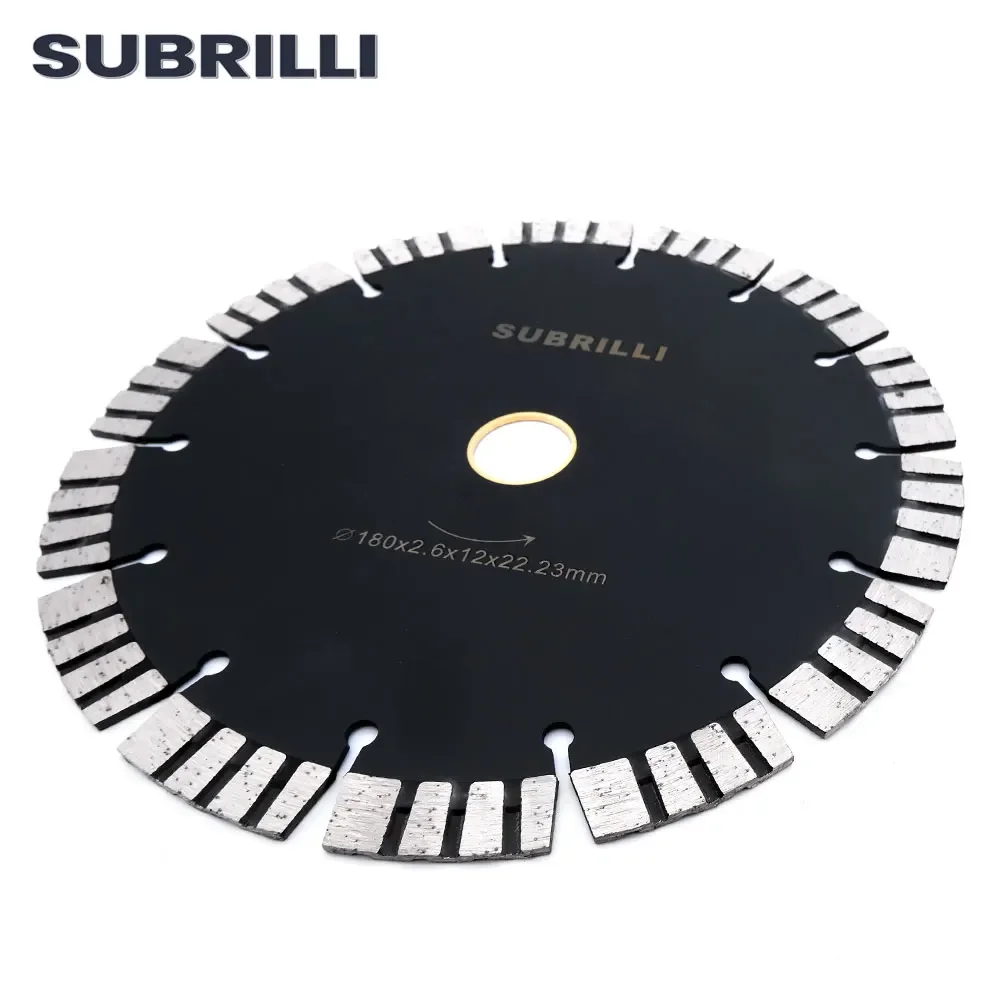 SUBRILLI 7" 180mm Diamond Cutting Disc Hot Pressed Segment Diamond Saw Blade For Granite Marble Concrete Ceramic