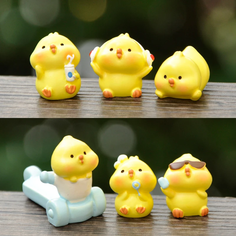 Cute Mini Resin Chick Ornaments Car Jewelry Rearview Mirror Dashboard Decoration Car Decoration Crafts Gifts For Women And Men