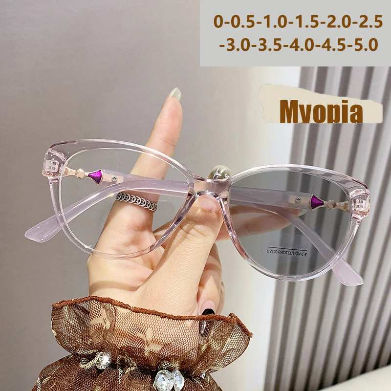 Anti-Blaulicht, make-upfreie Schlankheitsbrille, farbwechselnde Kurzsichtigkeits-Korrekturbrille 6019