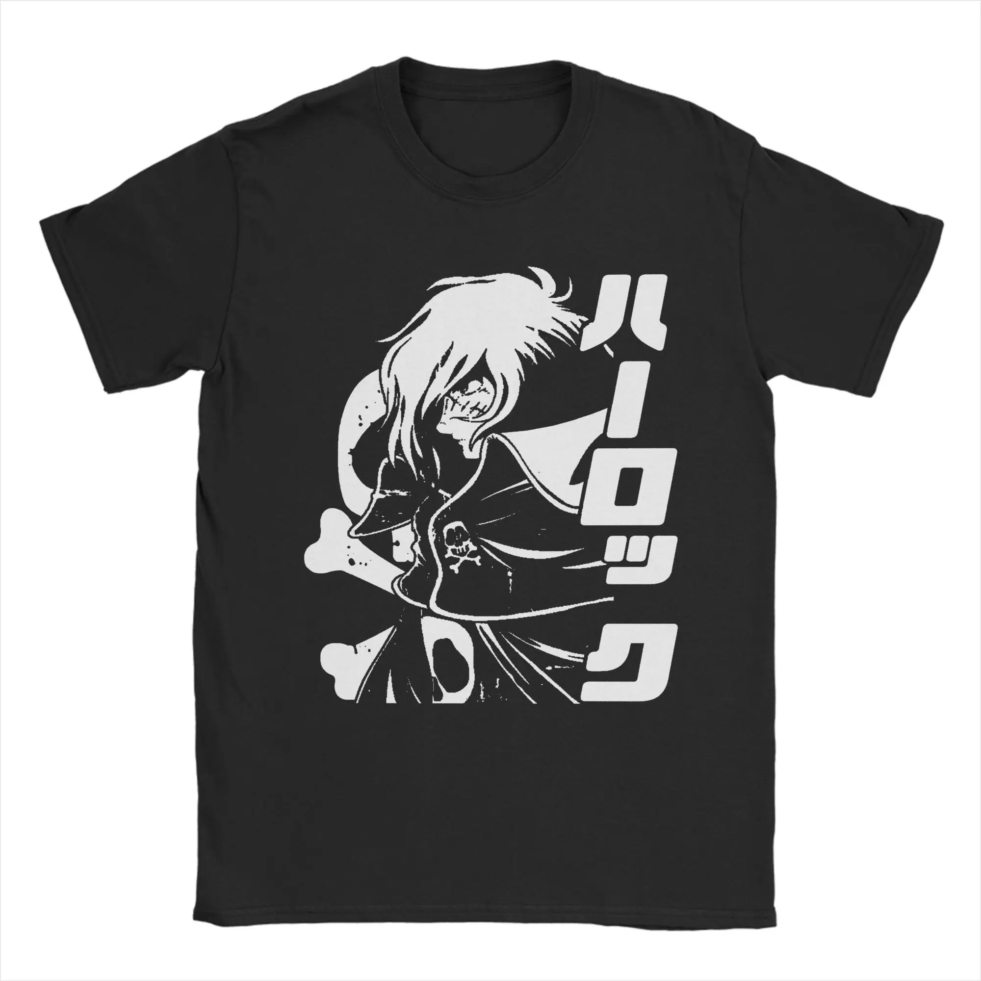 Camiseta informal de pirata espacial Captain Harlock Albator para hombre, camisetas 100% de algodón con cuello redondo, camisetas de manga corta 4XL 5XL 6XL
