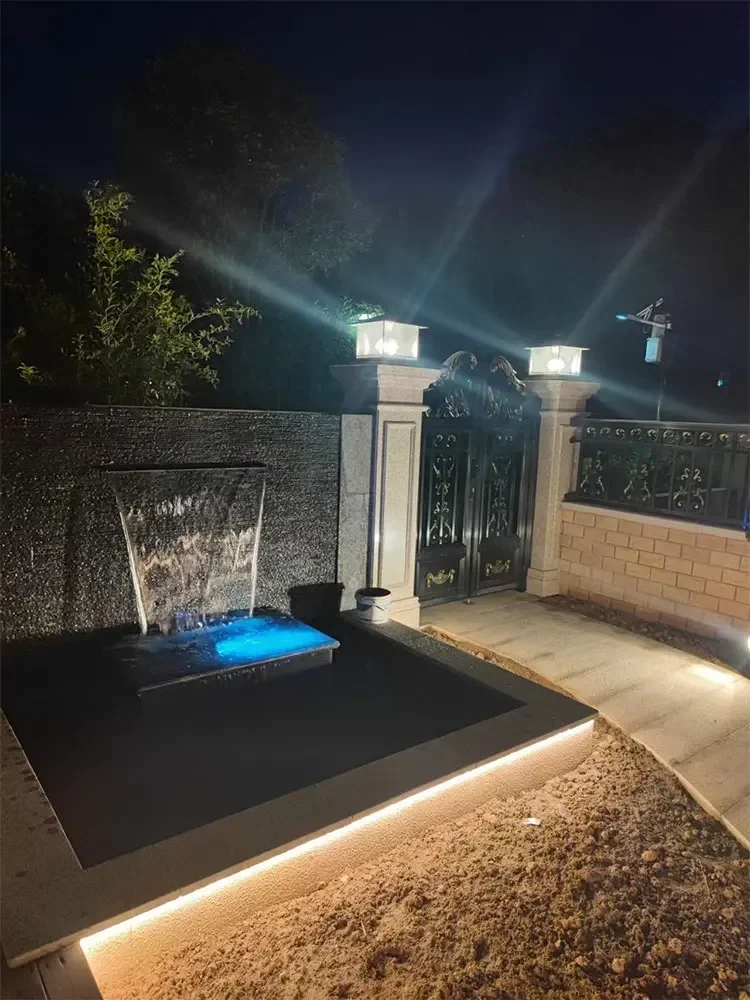 Spa waterfall stainless steel,cascade spillway fountain pool waterfall Multi colour led lighted swimming pool fountain waterfall