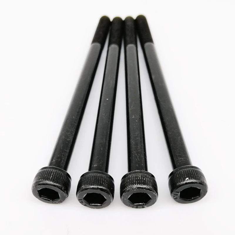1/10pc M3 M4 M5 M6 M8 Black Grade 12.9 Steel Lengthened Long Allen Hexagon Hex Socket Cap Head Screw Bolt Half Thread L=30-300mm