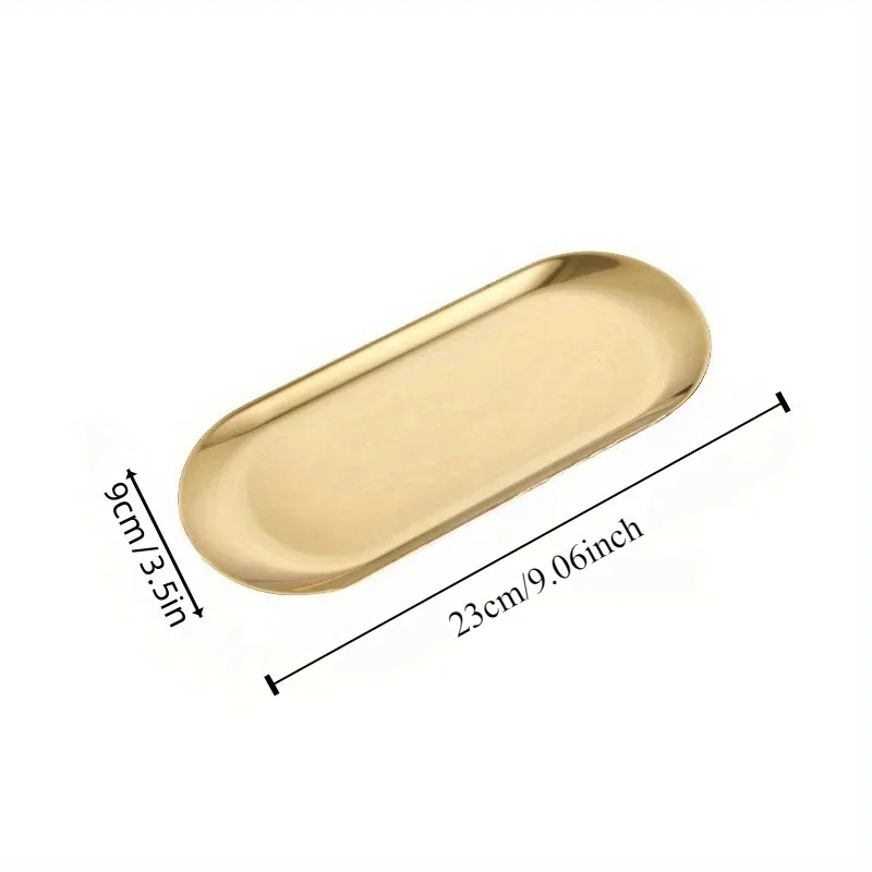 Stainless Steel Gold Dining Plate Dessert Plate Nut Fruit Cake Tray Snack Kitchen Plate Western Steak Kitchen Plate Dish image 6