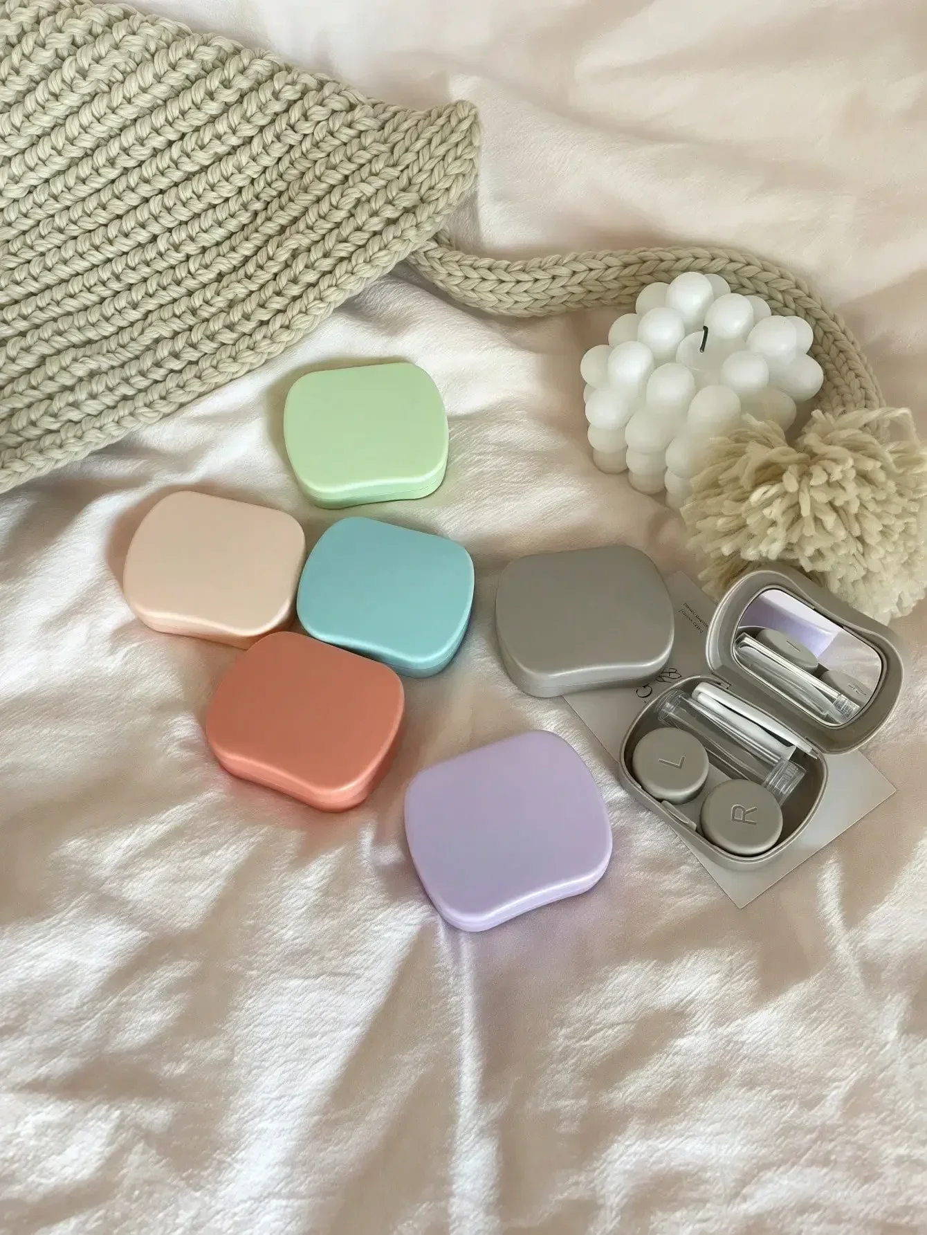 Travel Size Colored Contact Lens Case Kit