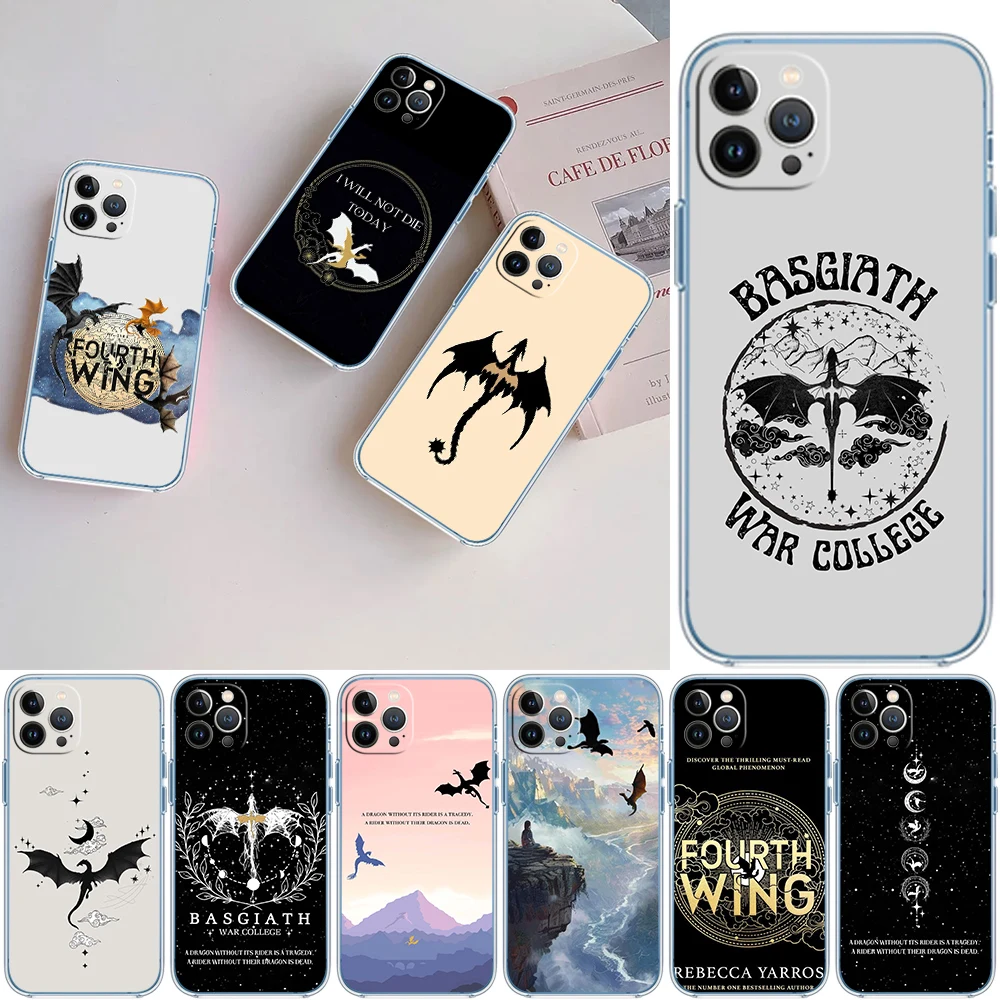 KH28 Fourth wing dragons Soft Shell Transparent Phone Case for Samsung Galaxy A04 A04S A14 A23 A34 A54 M23 M33 M52 M53