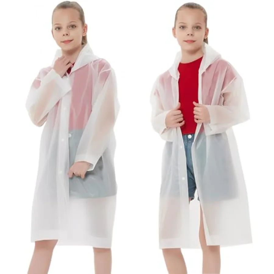 

Rain Ponchos Raincoats for,Reusable Boys Girls Rain Jackets Emergency with Hood for Family Disney Travel Outdoor