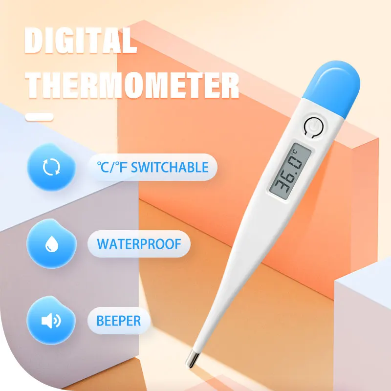 1PC Digital Thermometer C&F Switchable For Baby Cheap Electronic Thermometer Fever Alarm in 60seconds Oral Type Home Using