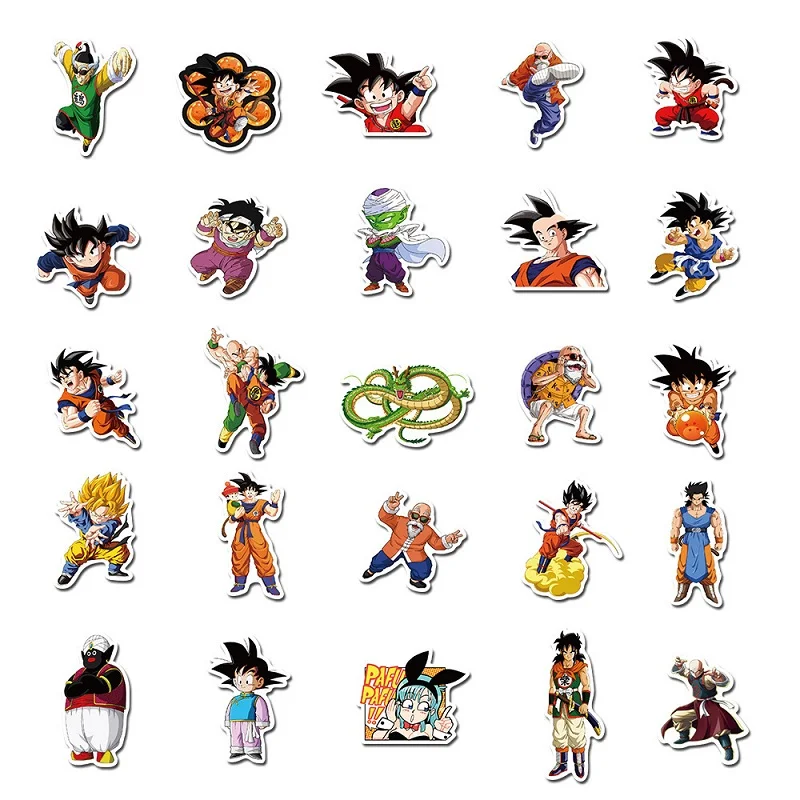 50/100Pcs Anime Dragon Ball Super Saiyan Son Goku Cartoon Stickers Toy Notebook Motorcycle Skateboard Computer Mobile Phone