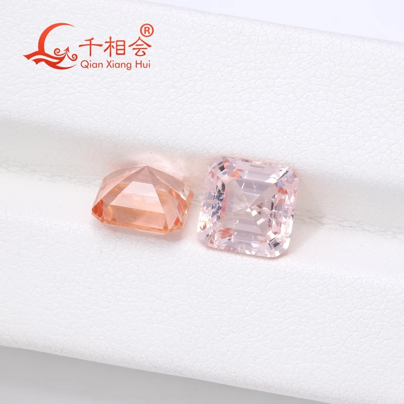 Morgan Pink  color asscher Shape  Lab-Created Sapphire Loose Gem Stone including Minor Cracks And Inclusions jewelry
