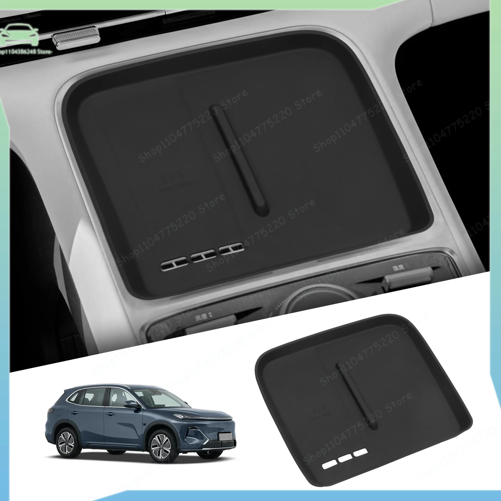 

For Geely EX5 EM-i 2025 2026 Car Anti Dirt Pad Mobile Wireless Charging Anti-Slip Mats Interior Accessiories Black