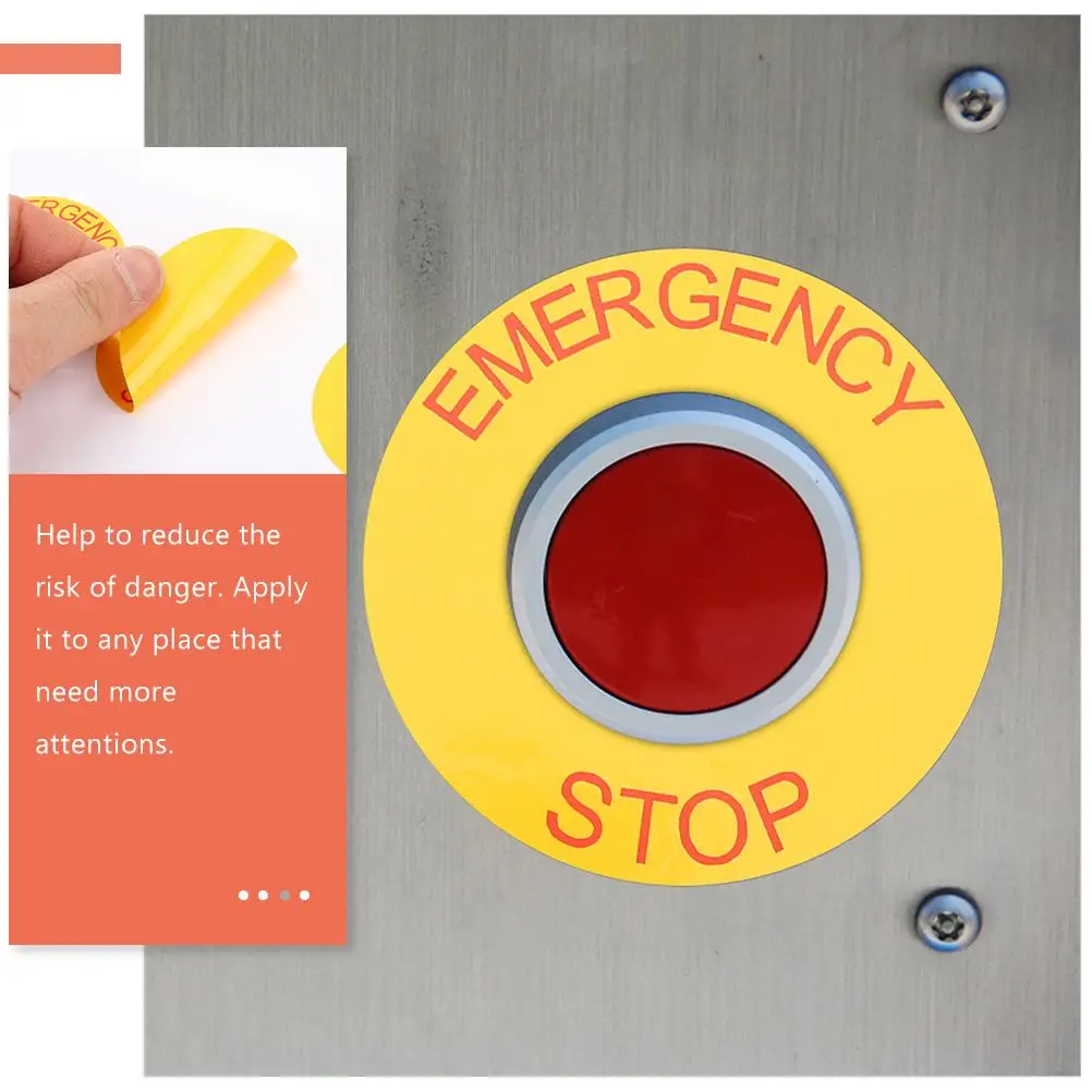 10 Pcs Label Emergency Stop Sign Staff Stickers Maintenance Pvc Replacement Equipment