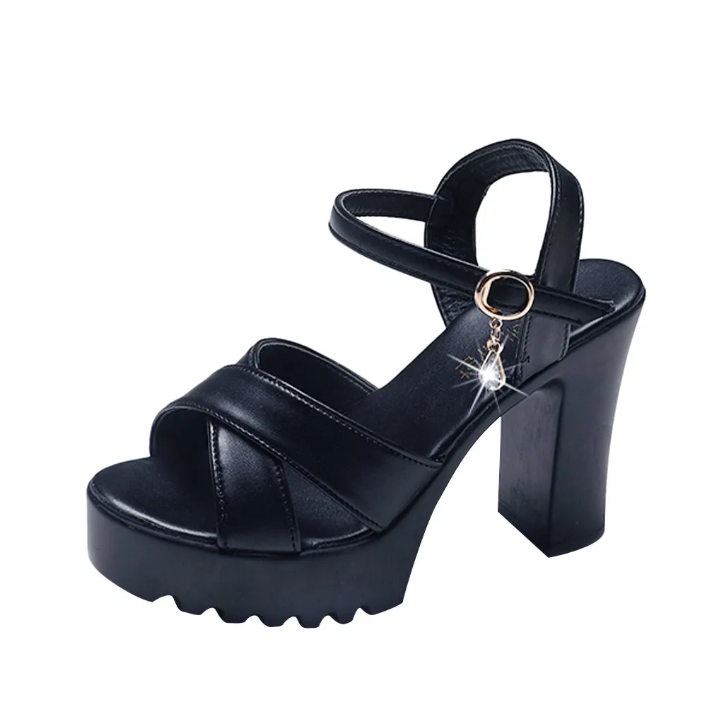 Women Fish Mouth Platform High Heels Wedges Buckle Slope Sandals Women Shoes Woman Platform High Heels Sandals High Heels