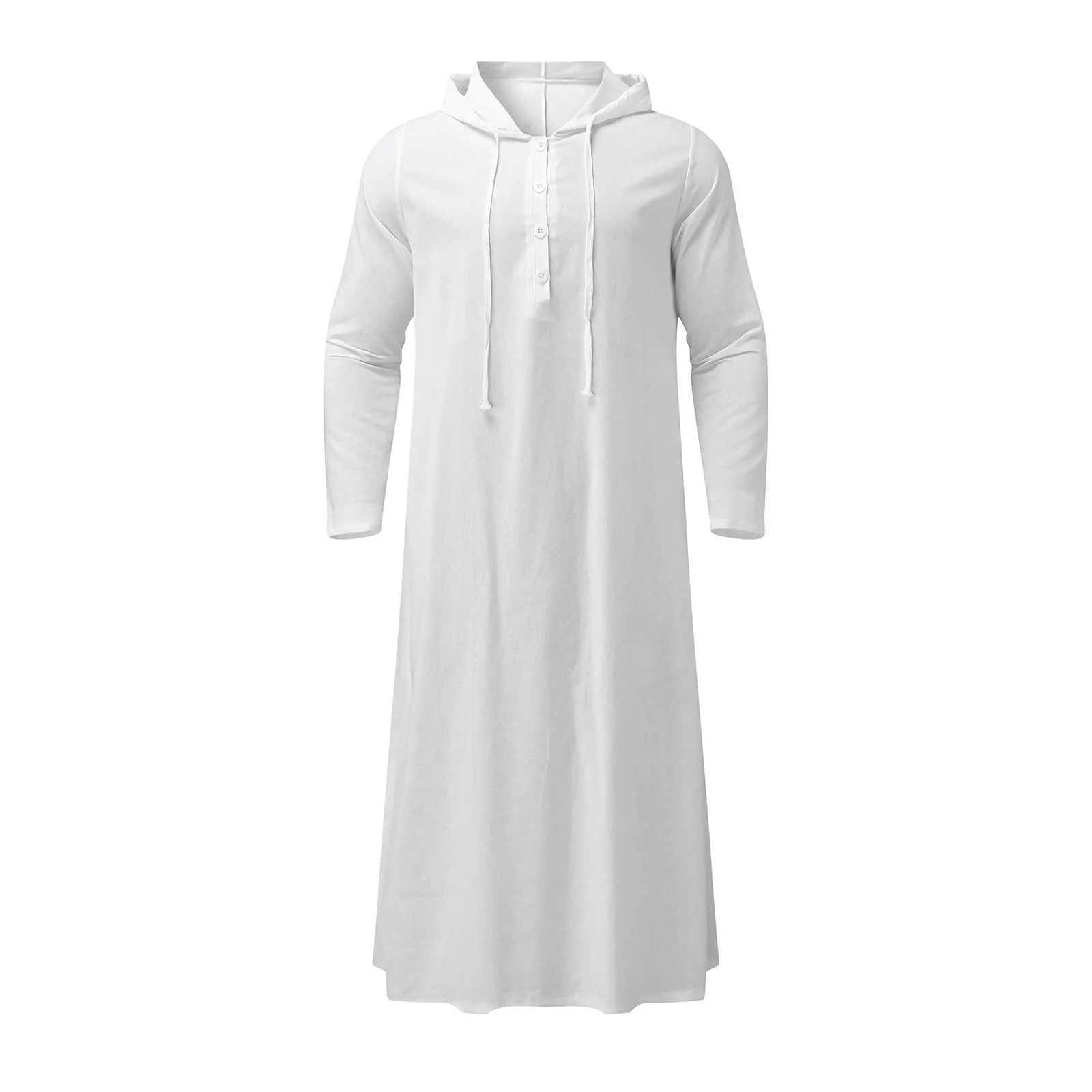 Bata musulmana con capucha para hombre, ropa islámica informal holgada de Color sólido, estilo Jubba Thobe Arabia Saudita, Abaya