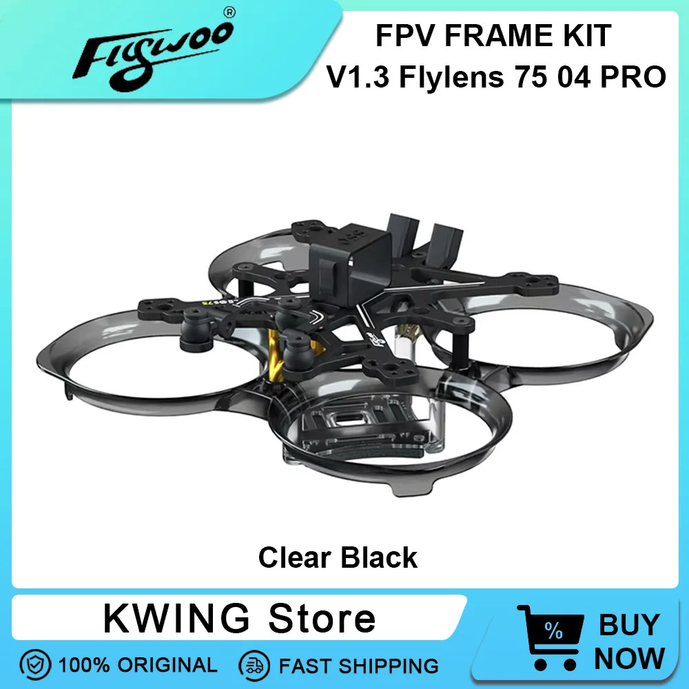 Flywoo Flylens 75 Frame Kit 1.6inch FPV Racing Quadcopter Frame Support O4 PRO / O3 / 1S Lite Kit 1003 1004 0802 Brushless Motor