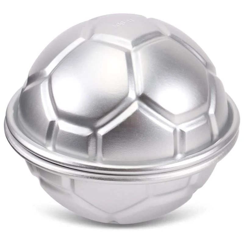 6 Pcs Mini Soccer Ball Cake Pan,Aluminum Cupcake Baking Pans,Half Sphere Shape Chocolate Pudding Tiny Mold Decorating Promotion