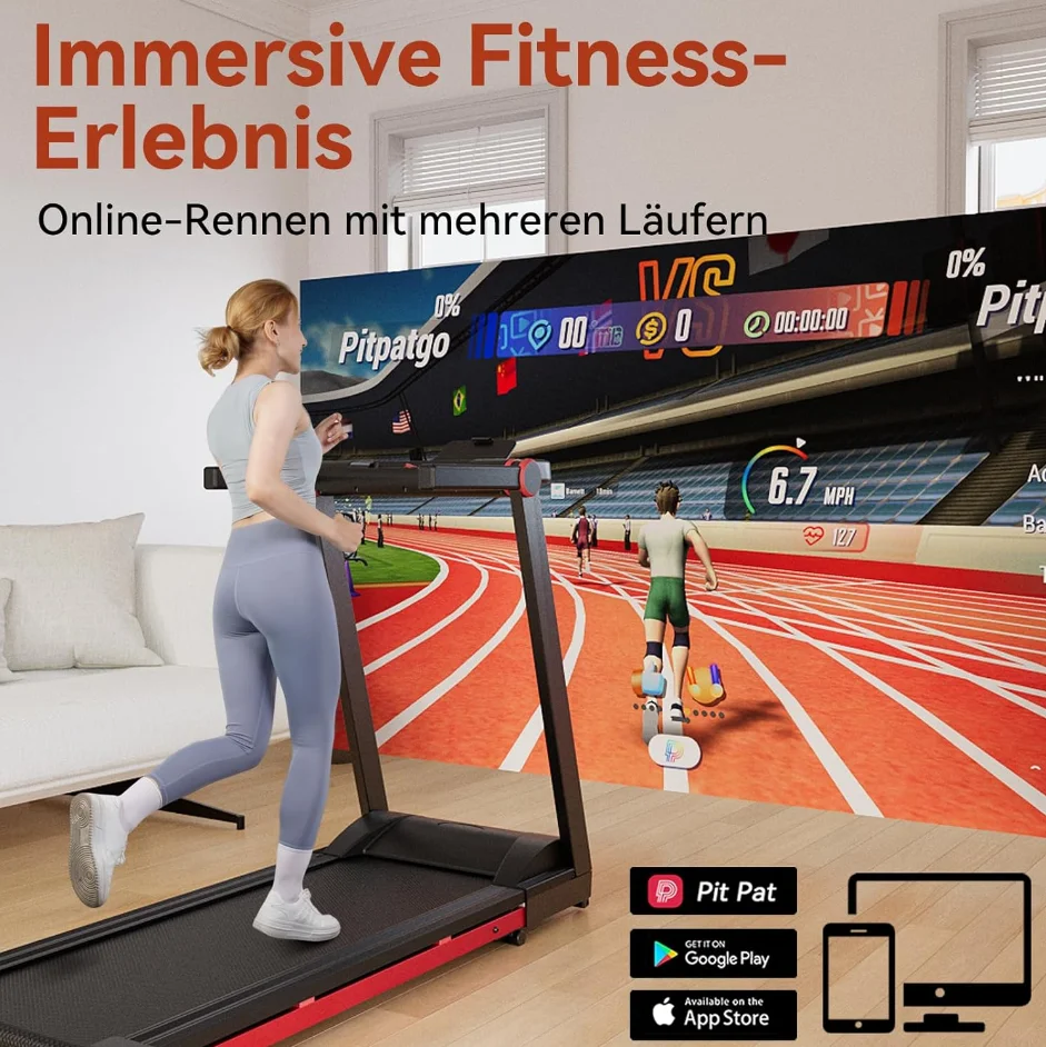 Superun Raceable Laufband für Zuhause, Laufband mit 6 % Neigung, Gewichtskapazität 158 kg – Detail 1