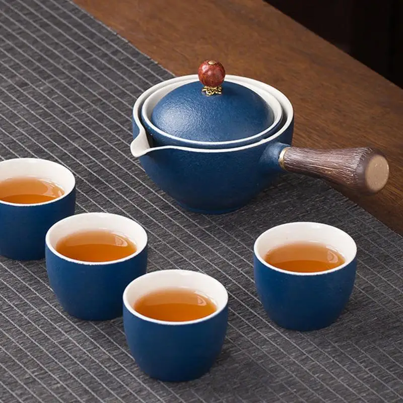 Ceramic Teapot Chinese Gongfu Tea Pot 360 Rotation Tea Maker Infuser Portable Single Pot 160ml Chinese Gongfu Tea Supplies