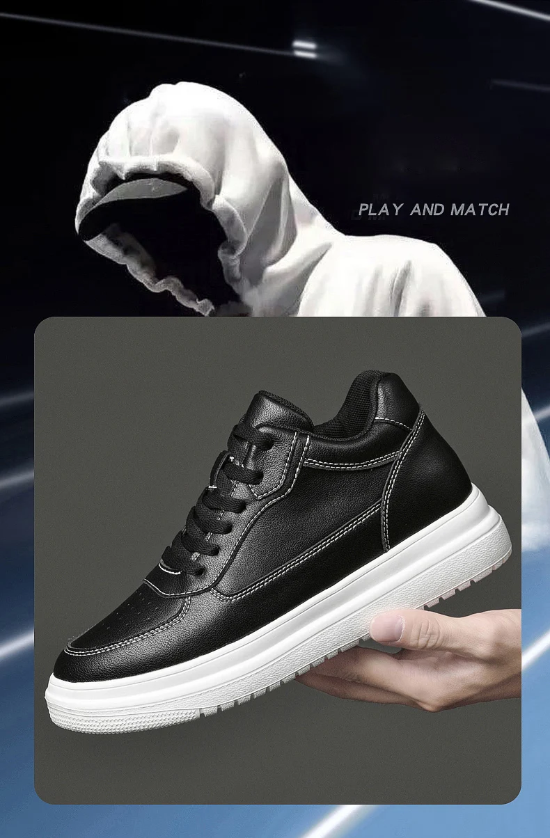 Hochwertige Herren-Sneaker, Elevator-Schuhe für Herren, modische Freizeitschuhe, bequeme Sportschuhe aus Leder, Höhenerhöhung 6/8/10 cm – Detail 2