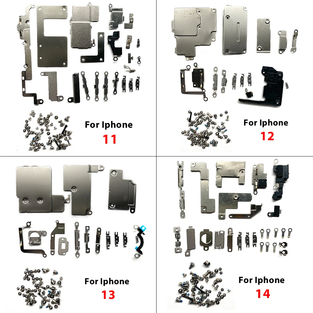 1set Full Set Metal + Screw New For Iphone 11 12 13 14 Pro Max Mini 14 Plus Inner Bracket Accessories Shield Plate Parts