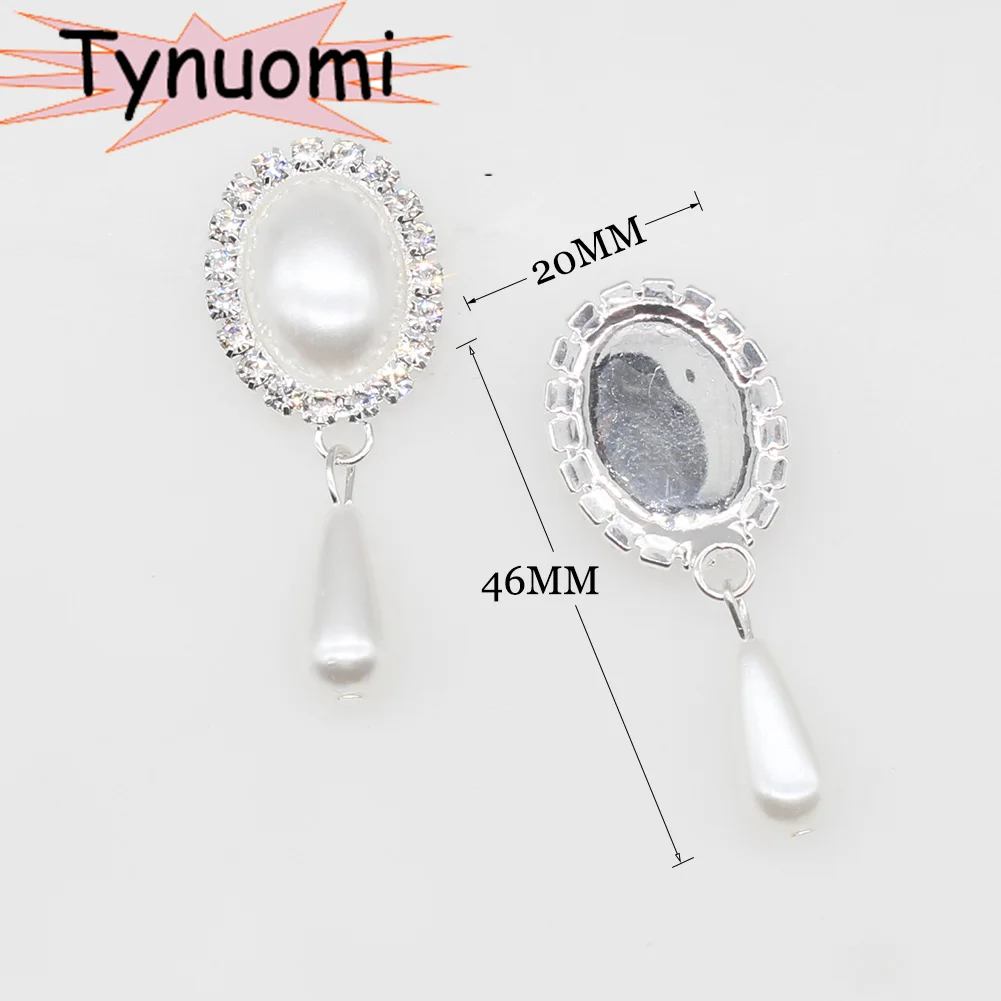 Direct Sales 10PCS / LOT46 * 20MM Rhinestone Pearl Button Craft DIY Wedding Gift Box Decorative Accessories Promotional Price