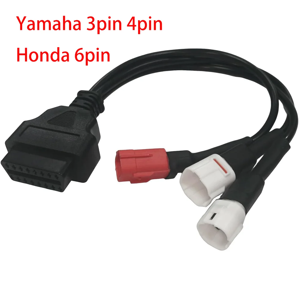 3 IN 1 for Yamaha 3pin 4pin and Honda 6pin OBD2 16PIN Motorcycle OBD 2 Diagnostic Connector Cable Adapter Motor Extension Cable
