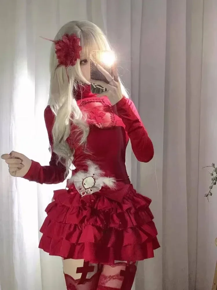 

Subculture Black Gothic Комплекты из 2-х предметов с юбкой Женская повседневная футболка в стиле панк Harajuku Y2k с воротником + мини-юбки Американский винтажный размер