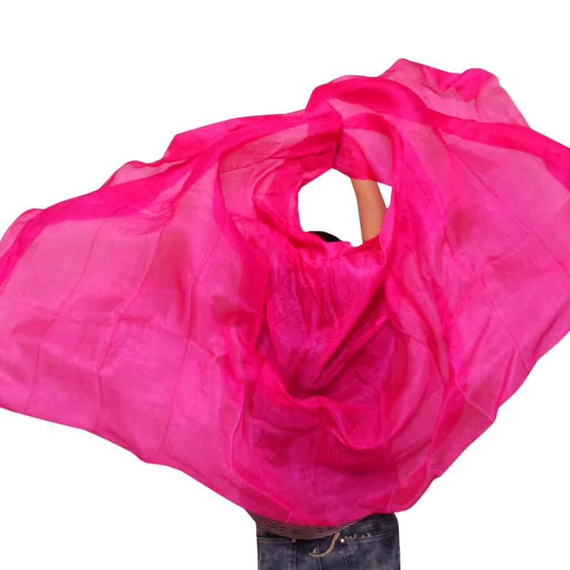 100% Silk Performance Dance Solid Color Light Texture Veil Shawls Women Scarf Costumes Accessories Belly Dance Veils 250cmx114cm