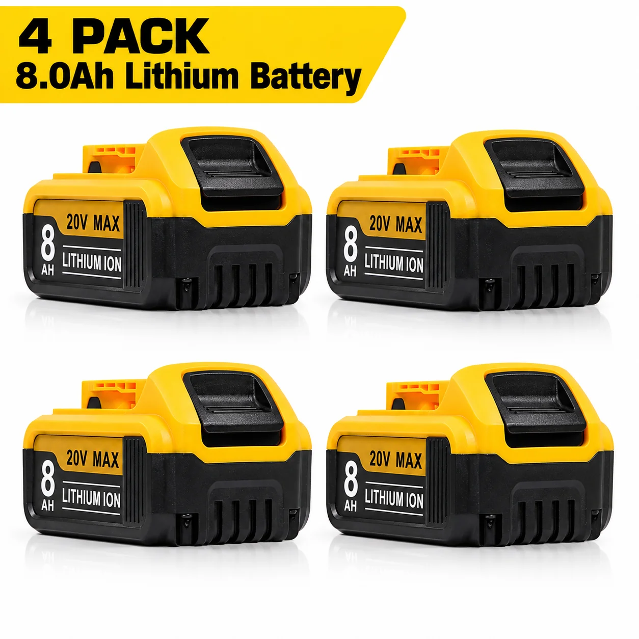 8Ah Replacement Compatible for Dewalt 20V Max Battery with High Capacity Batteries Cordless Power Tools 20 Volt Baterías DCB201 DCB203 DCB204 DCB205 DCB205c DCB205-2 DCB206 2 /4/6/8Pack Batteries