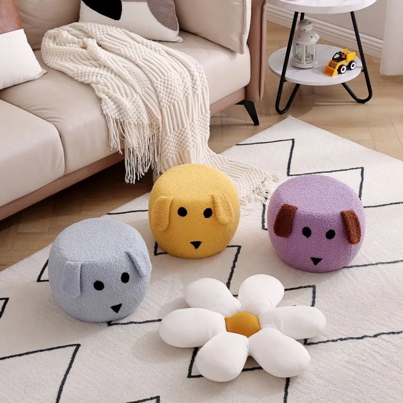 

Shoes Changing Stools Animal Stool Cute Dog Stools Sofa Stool Living Room Coffee Table Cartoon Stool Ottomans Solid Wood Pouf