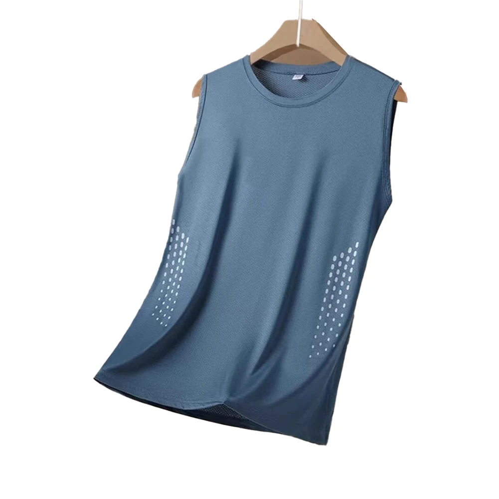 

For Running Men Tank Tops Sleeveless Shirts Breathable Casual Workout Vest O-neck Neckline Regular Clothing Length