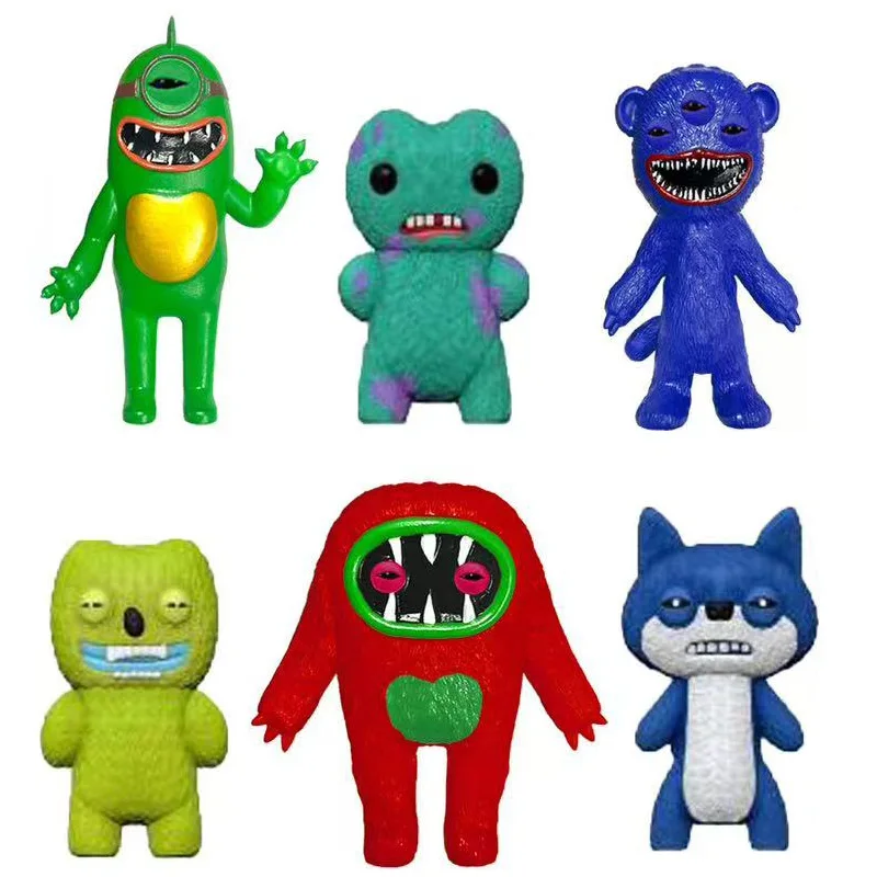 6PCS Anime Action Figures Fuggler Monster Cartoon Cute Toys Figurines Children Classic Toy Desk Ornament Home Decor Accessories