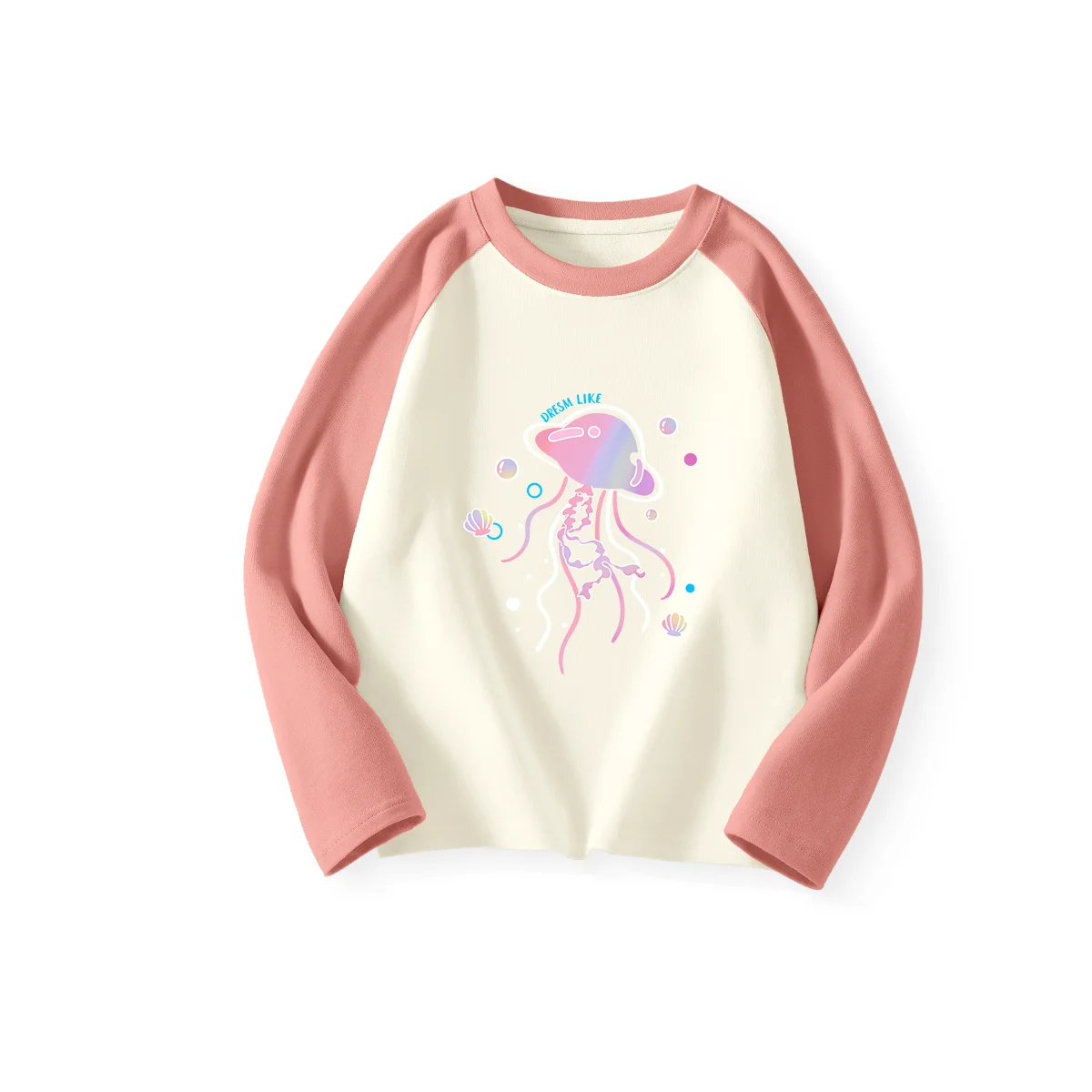 

Colorful Jellyfish Children's Cotton Shoulder-plugged Long-s Leeved Tshirt Children's Bottoming Shirt Boys And Girls Autumn Top