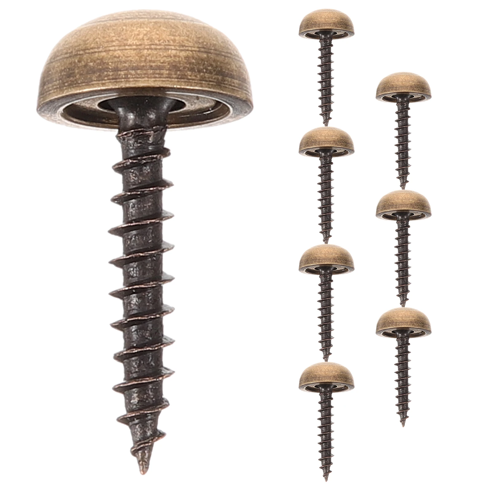 

8Pcs Decorative Head Caps Brass Screws Self-Drilling Fasteners for Wardrobe Table Mirror Installation Screw Covers