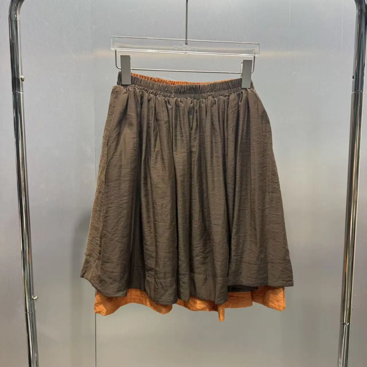 

Artistic Style Pleated Elastic Waist Patchwork Color Block Half Skirt Trendy Women's Summer New Arrival Skirt