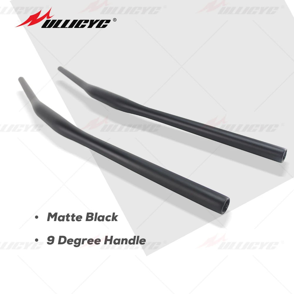 Matte Full Carbon Fiber XC Off-Road Racing Handlebar, Strengthen 9 Degree Straight Mountain Black, XC Flat 580-740mm