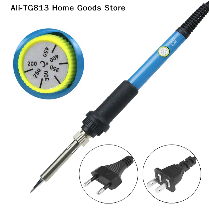  [TG813]Adjustable Temperature Electric Soldering Iron V V 60W 80W Welding Solder Heating Nib Repair Tool 