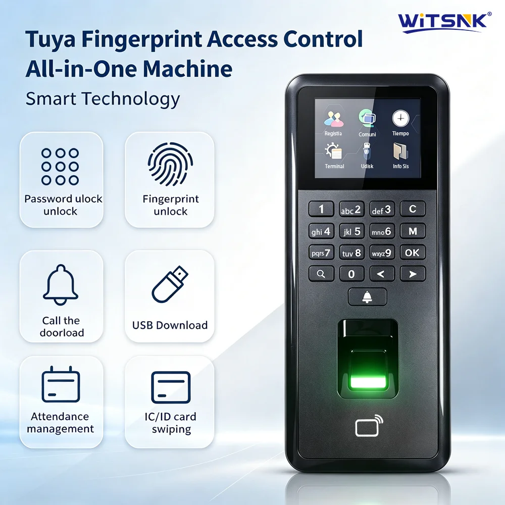 Smart Biometric Fingerprint Access Control System RFID IC Card Password Door Keypad Employee Time Attendance Machine TCP IP