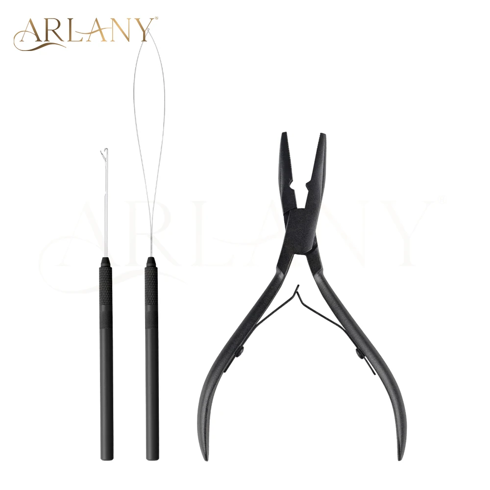 

ARLANY Hair Extension Pliers Kit for Micro Beads Hair Extension Loop Needle Pulling Hook Bead Device Tool for Weft Extensions